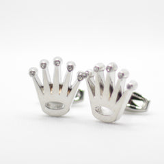 CROWN SILVER CUFFLINKS