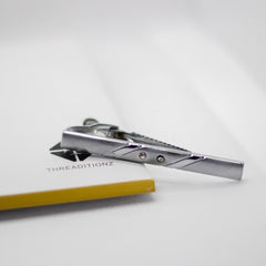 THE TWO STRIPES SILVER TIE CLIP