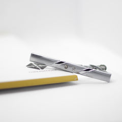 THE TWO STRIPES SILVER TIE CLIP