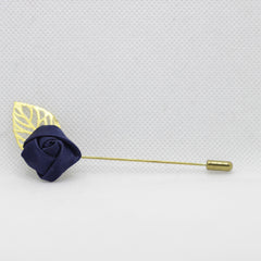 BLUE GOLD LEAF LAPEL PIN