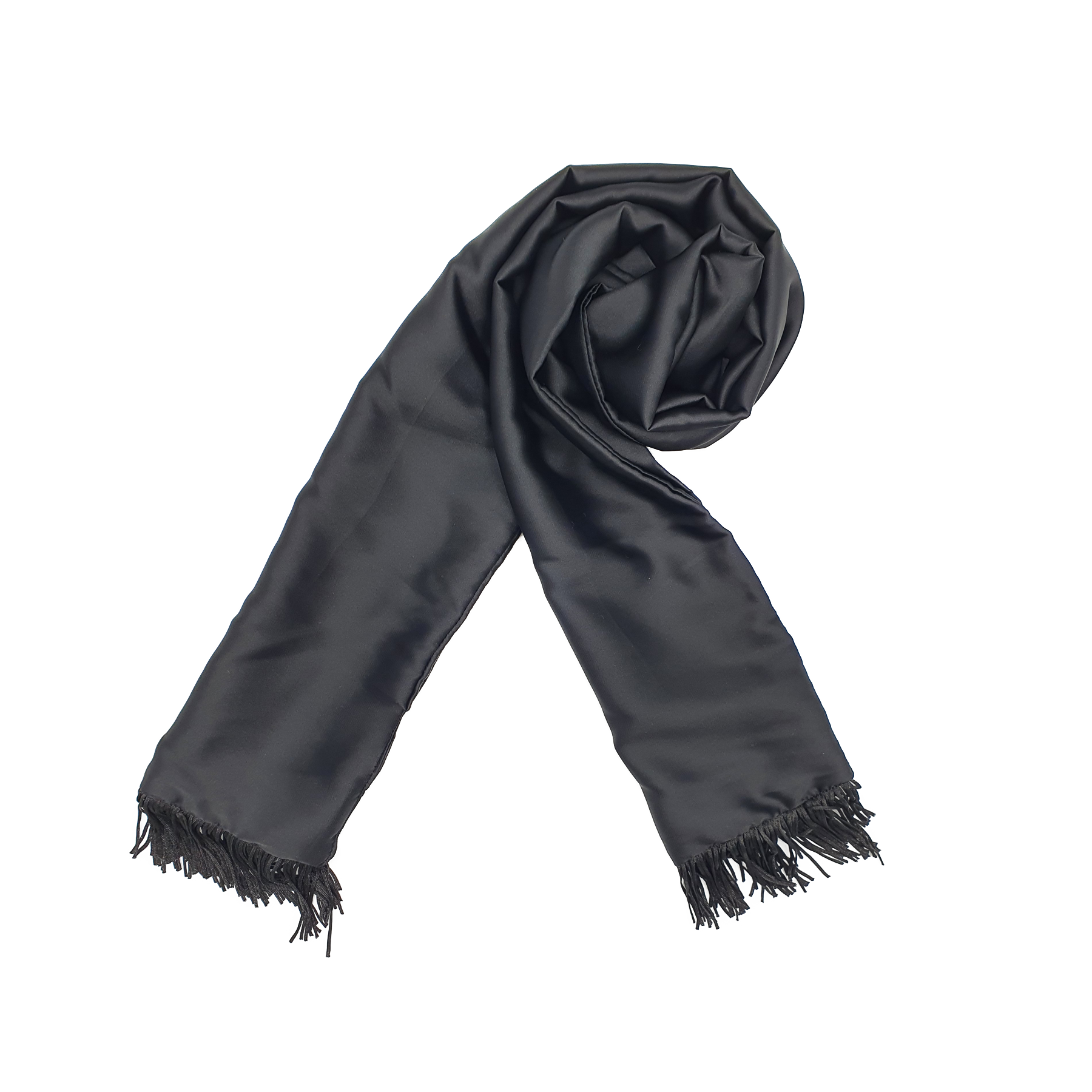 JET BLACK SILK MEN SCARF