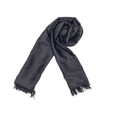 Jet Black Silk Scarf