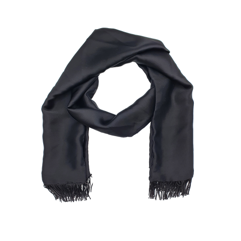 Jet Black Silk Scarf