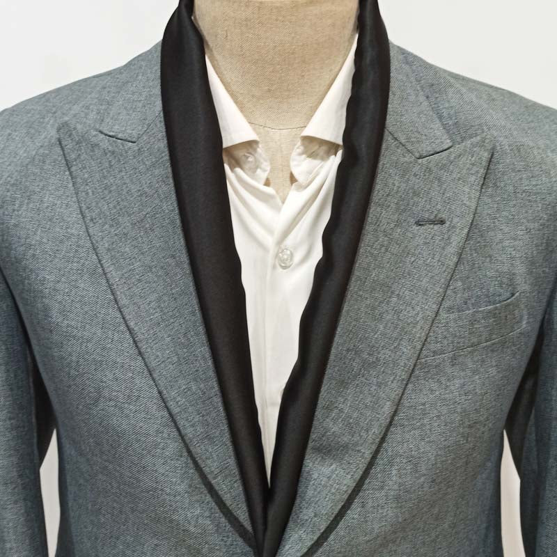 JET BLACK SILK MEN SCARF