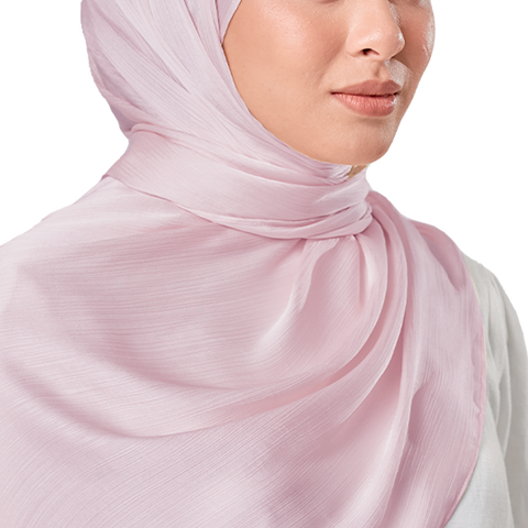 BABY PINK CRINKLE SILK SCARF