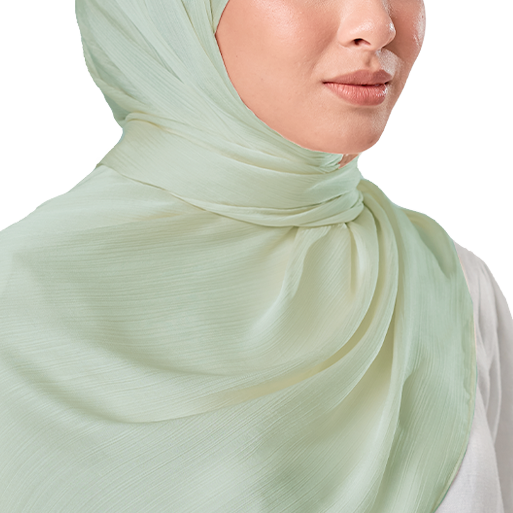 SAGE CRINKLE SILK SCARF