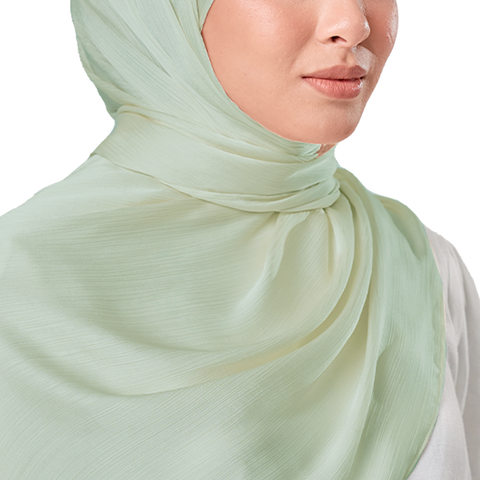 SAGE CRINKLE SILK SCARF