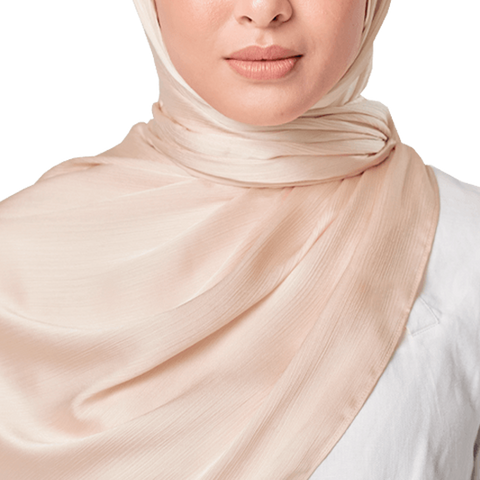 POWDER PEARL CRINKLE SILK SCARF
