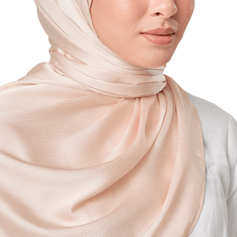 POWDER PEARL CRINKLE SILK SCARF