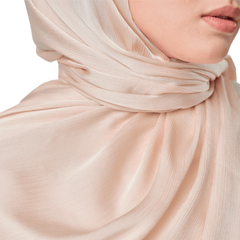 POWDER PEARL CRINKLE SILK SCARF