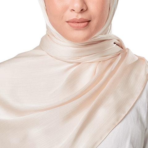 POWDER PEARL CRINKLE SILK SCARF