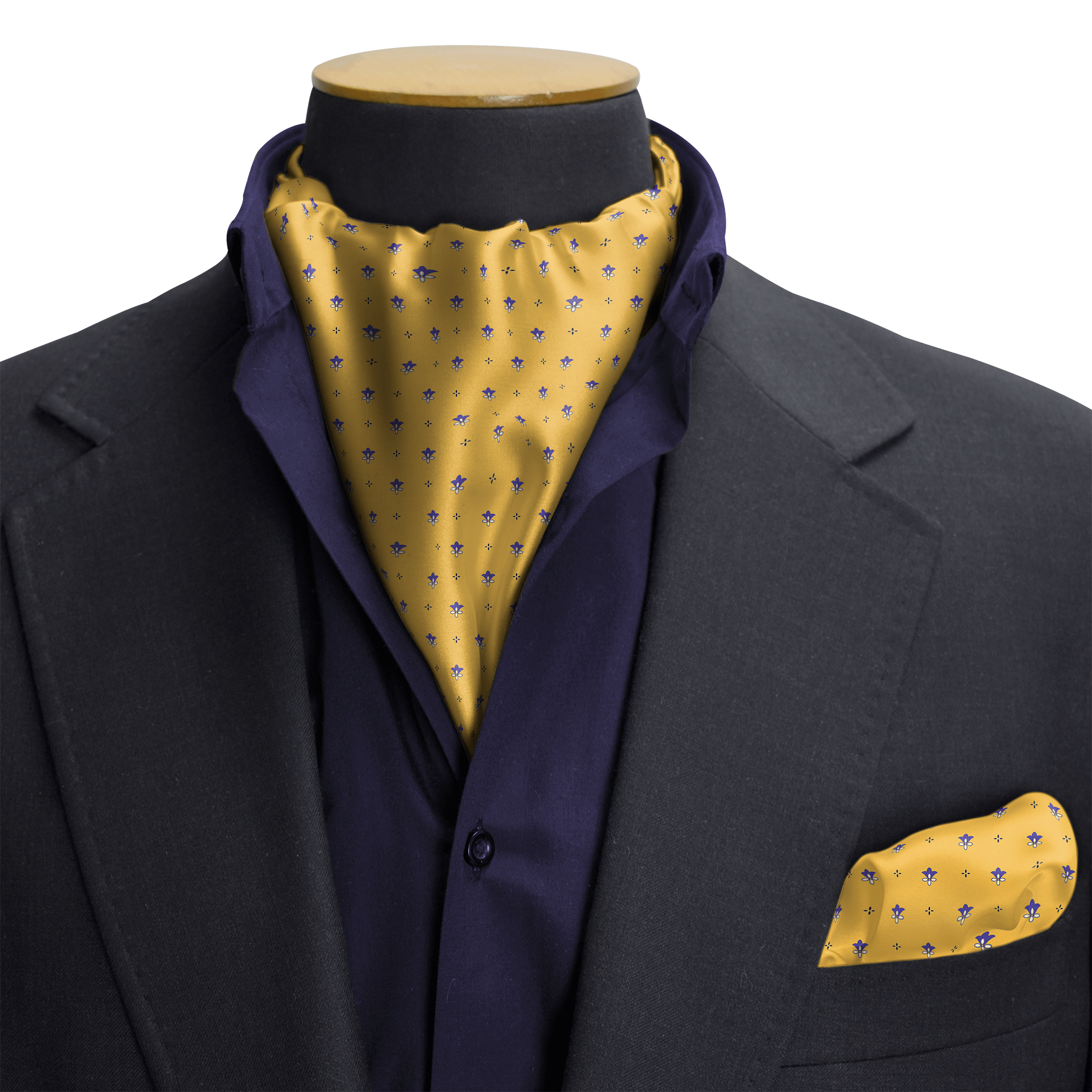 BUMBLEBEE SILK CRAVAT & POCKET SQUARE SET (LUXE COLLECTION)