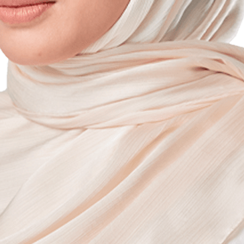 VANILLA CREAM CRINKLE SILK SCARF