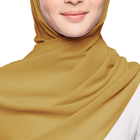MUSTARD BLISS CRINKLE SILK SCARF