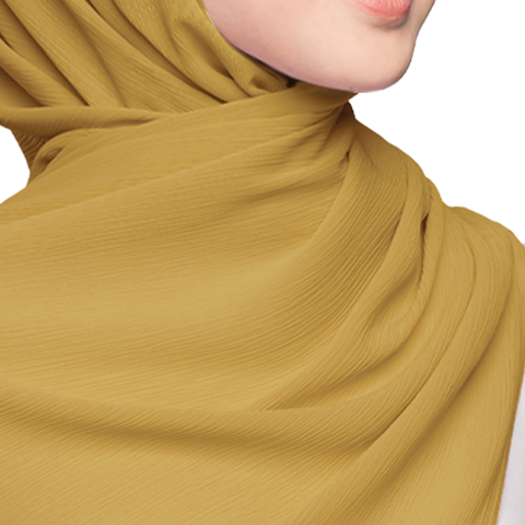 MUSTARD BLISS CRINKLE SILK SCARF