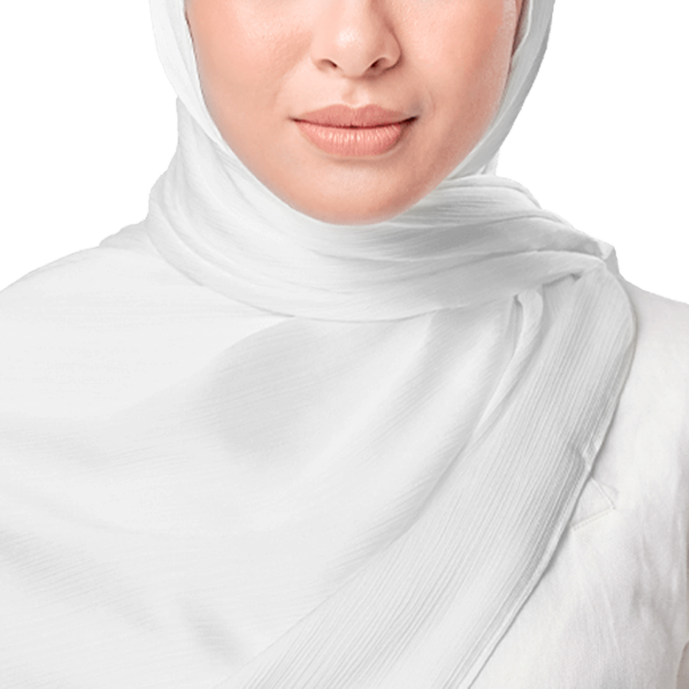 SNOW WHITE CRINKLE SILK SCARF Threaditionz