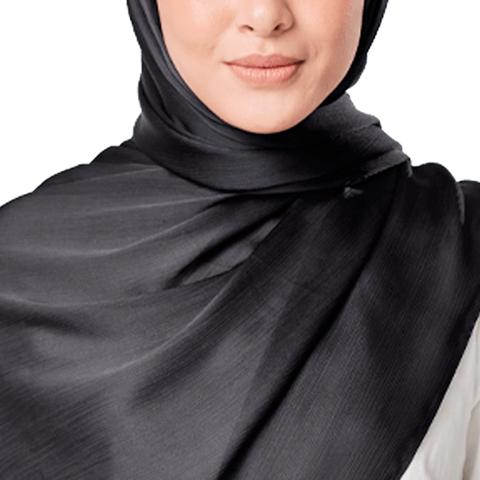 BLACK NIGHT CRINKLE SILK SCARF
