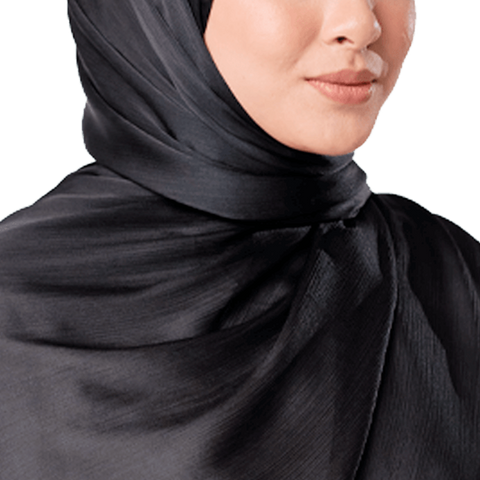 BLACK NIGHT CRINKLE SILK SCARF