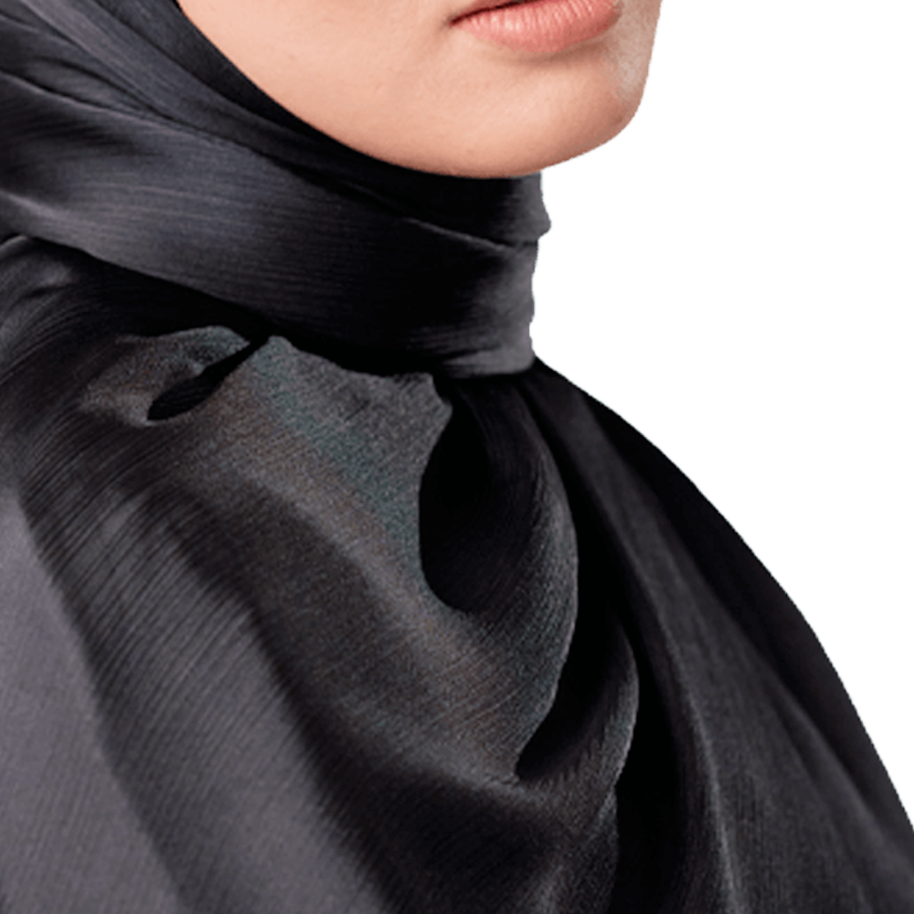 BLACK NIGHT CRINKLE SILK SCARF