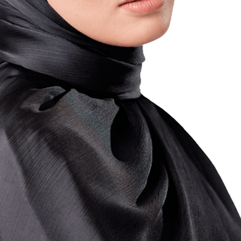 BLACK NIGHT CRINKLE SILK SCARF
