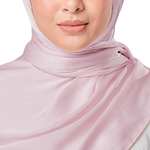 BABY PINK CRINKLE SILK SCARF
