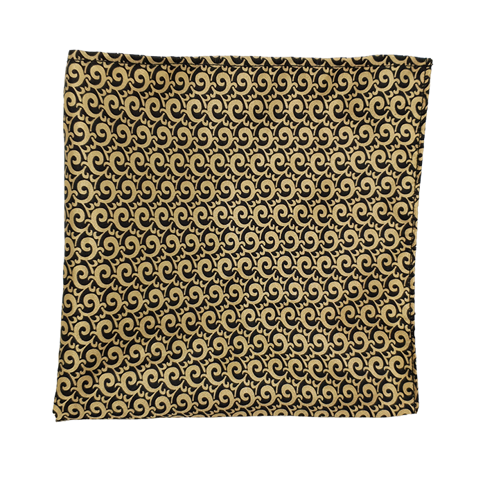 Mini Golden Paisley Pocket Square