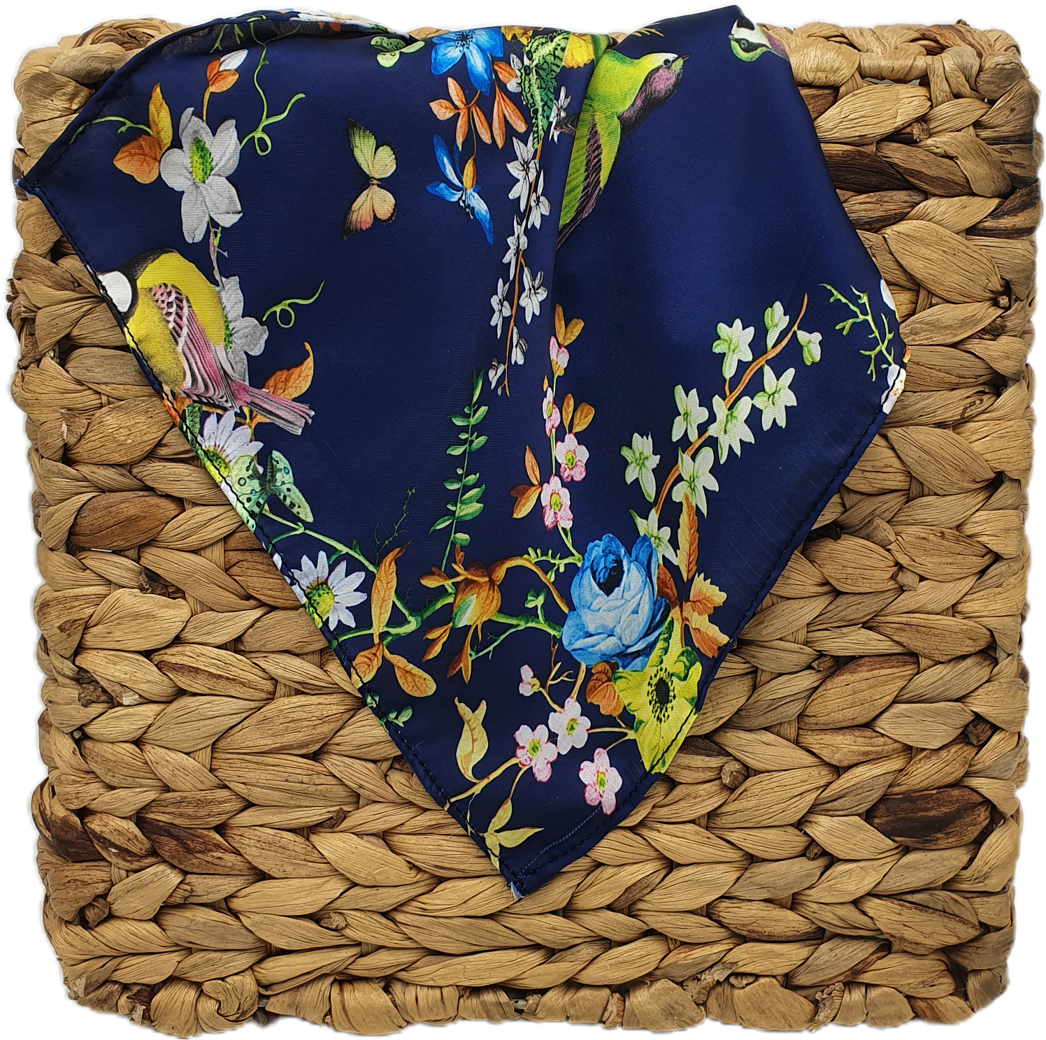 BIRDS CHIRPING SILK POCKET SQUARE