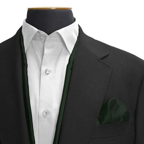 SOLID GREEN SILK SCARF & POCKET SQUARE SET