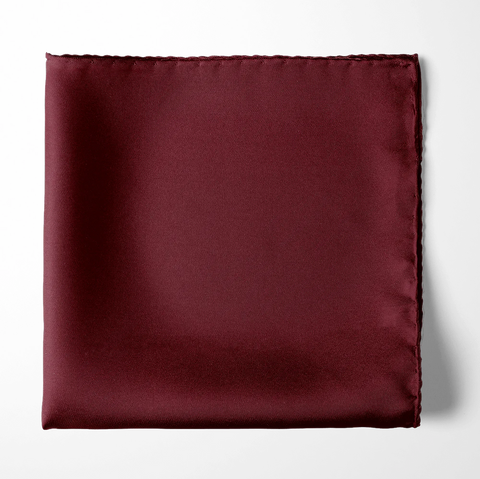 SOLID MAROON SILK SCARF & POCKET SQUARE SET