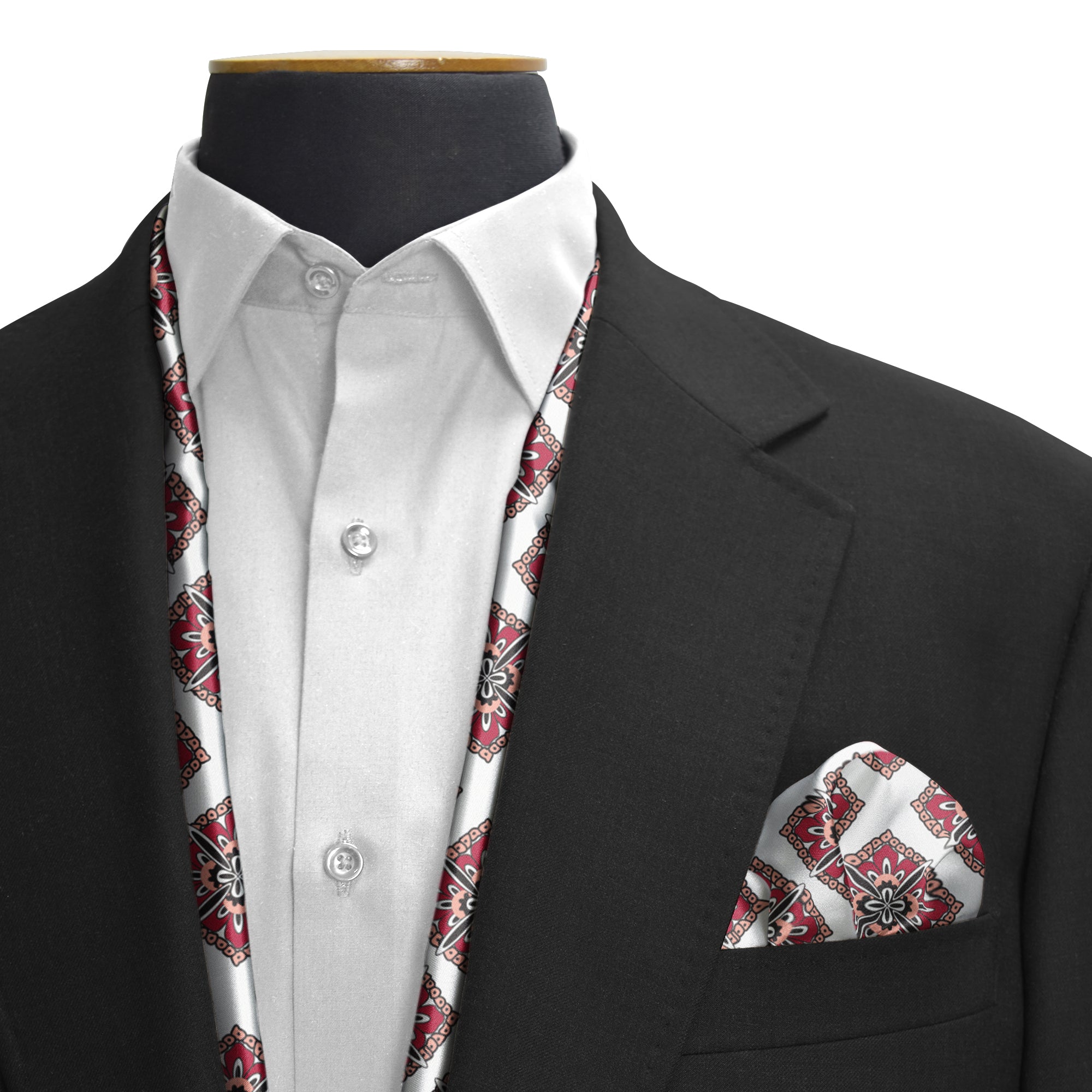 SWISS AJRAK SILK SCARF & POCKET SQUARE SET (LUXE COLLECTION)