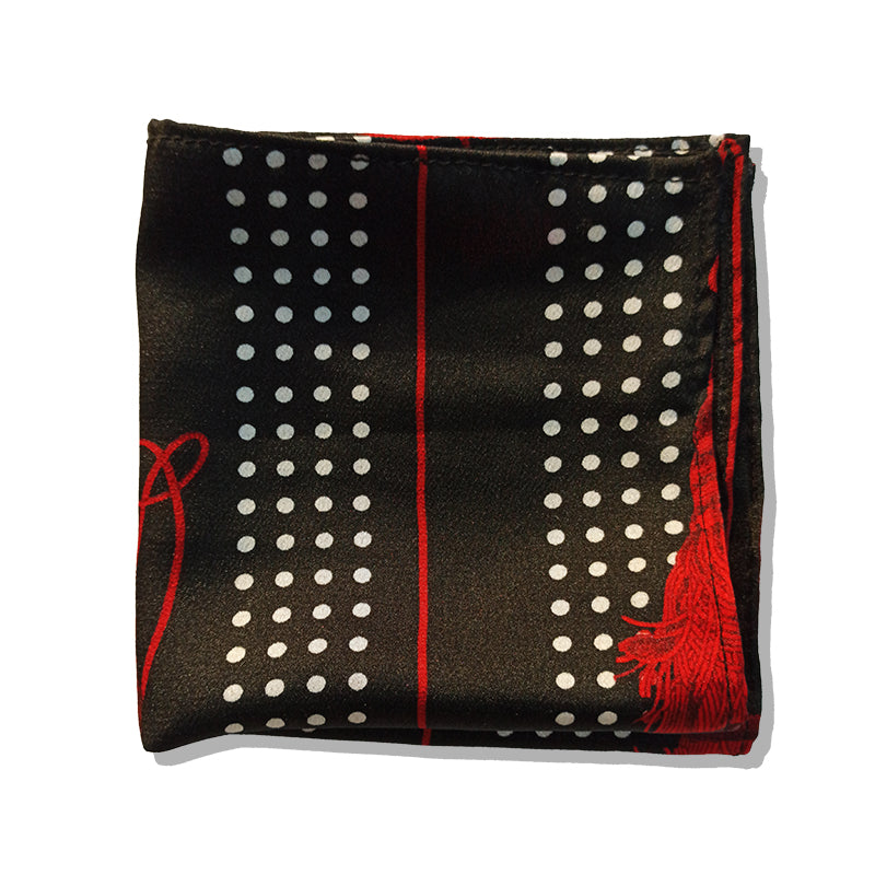 THE POLKA TASSELS SILK POCKET SQUARE