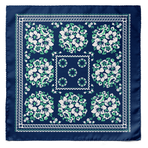 W21- Blue Box SILK POCKET SQUARE