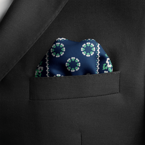 W21- Blue Box SILK POCKET SQUARE
