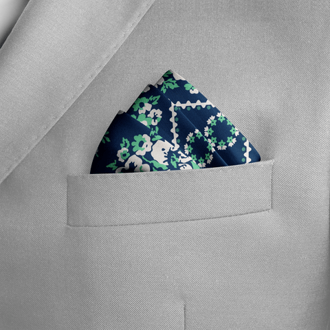 W21- Blue Box SILK POCKET SQUARE
