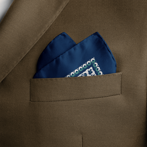W21- Blue Box SILK POCKET SQUARE