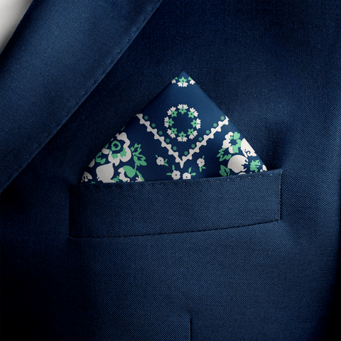 W21- Blue Box SILK POCKET SQUARE