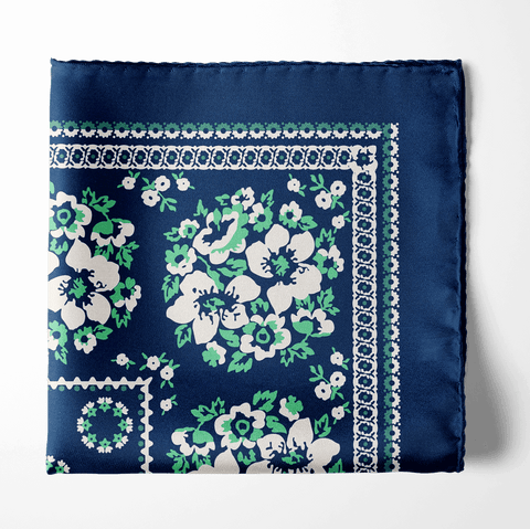 W21- Blue Box SILK POCKET SQUARE