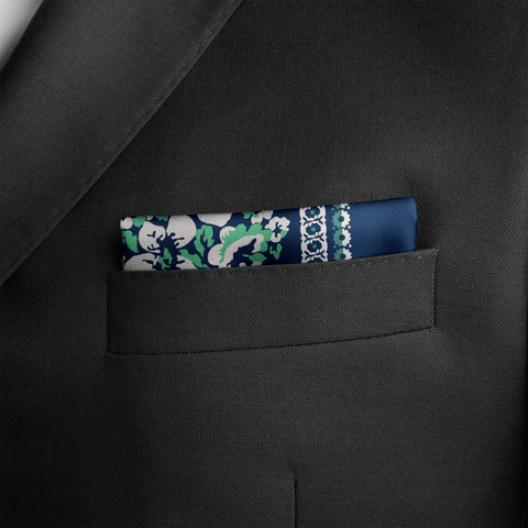 W21- Blue Box SILK POCKET SQUARE
