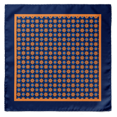 W21- Polka Flower SILK POCKET SQUARE