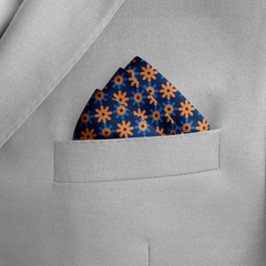 W21- POLKA FLOWER SILK POCKET SQUARE