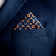 W21- POLKA FLOWER SILK POCKET SQUARE