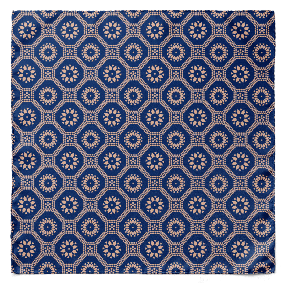 W21-SEED OF LIFE POCKET SQUARE AND TIE SET
