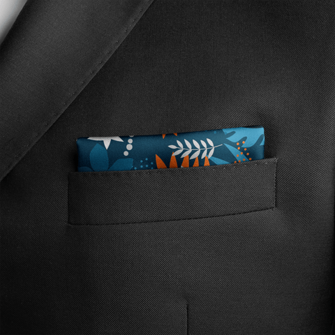 W21-Tropica Bird SILK POCKET SQUARE
