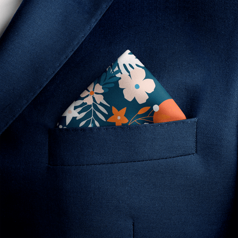 W21-Tropica Bird SILK POCKET SQUARE