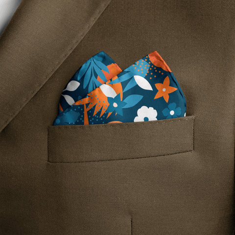 W21-Tropica Bird SILK POCKET SQUARE