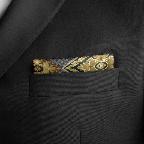 W21- Diamond Brick SILK POCKET SQUARE