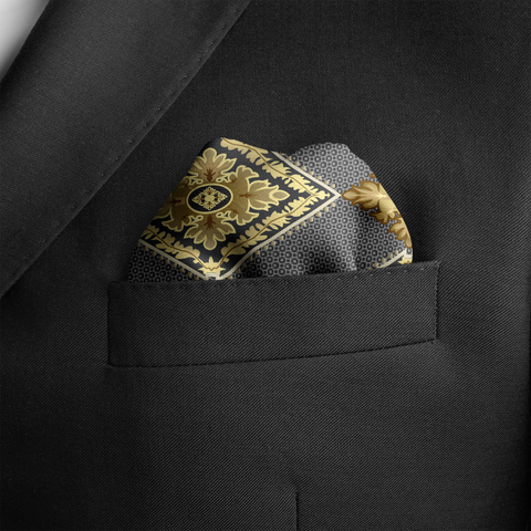 W21- Diamond Brick SILK POCKET SQUARE