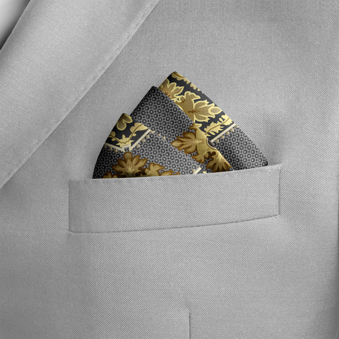 W21- Diamond Brick SILK POCKET SQUARE