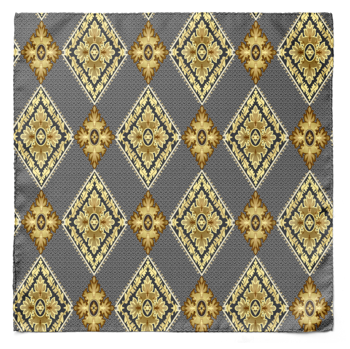 DIAMOND BRICK SILK SCARF & POCKET SQUARE SET