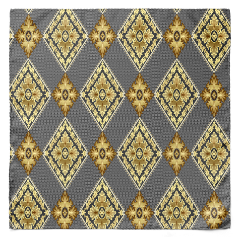 W21- Diamond Brick SILK POCKET SQUARE